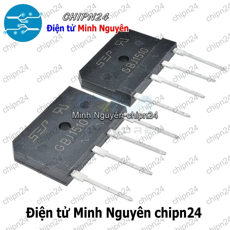 [1 con] (F56) Cầu Diode GBJ1510 15A 1000V (15A dẹt) - HH001270