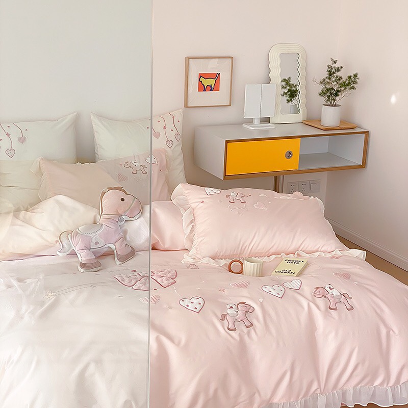 Bộ Chăn ga gối cotton ngựa con