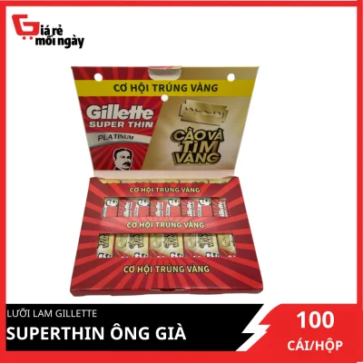 [HCM]Lưỡi lam Gillette Superthin ông già 1 vỉ 100 lưỡi lam siêu bén mới