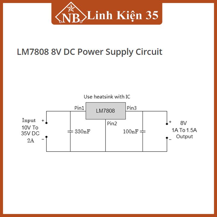 IC ổn áp LM7808 CV 1.5A TO220