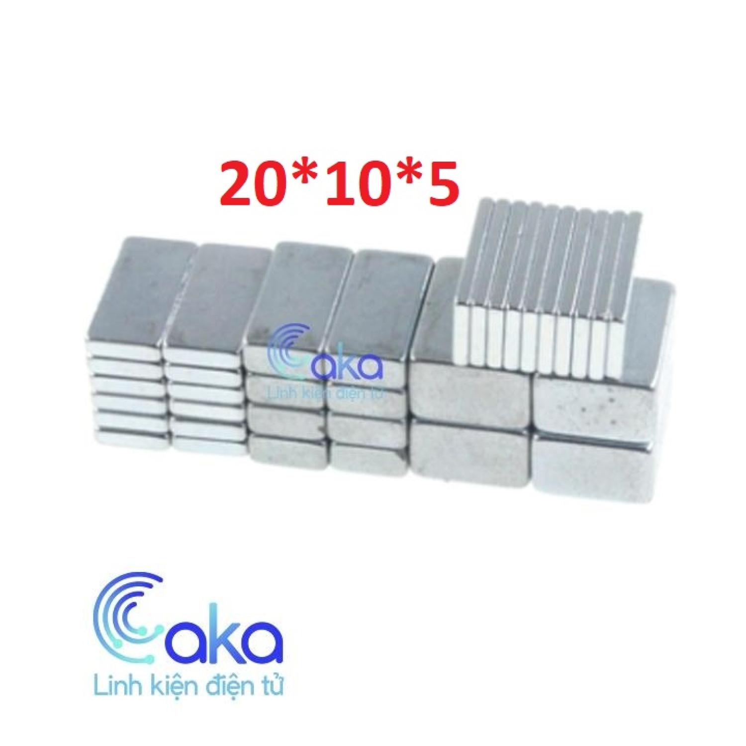 Nam châm đất hiếm 20x10x5 hình chữ nhật