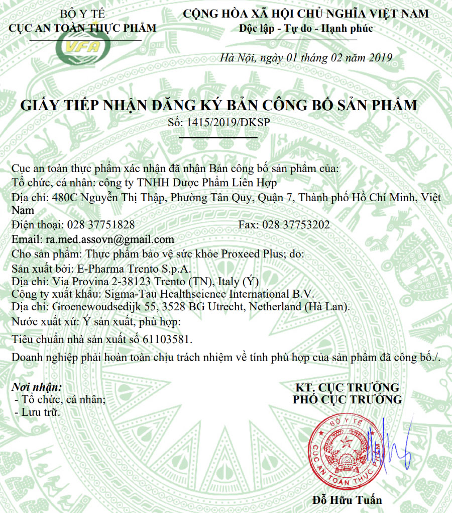 Proxeed Plus tăng cường sức khỏe