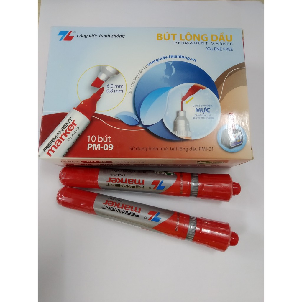 [CHÍNH HÃNG] Hộp 10 bút lông dầu Thiên Long PM09