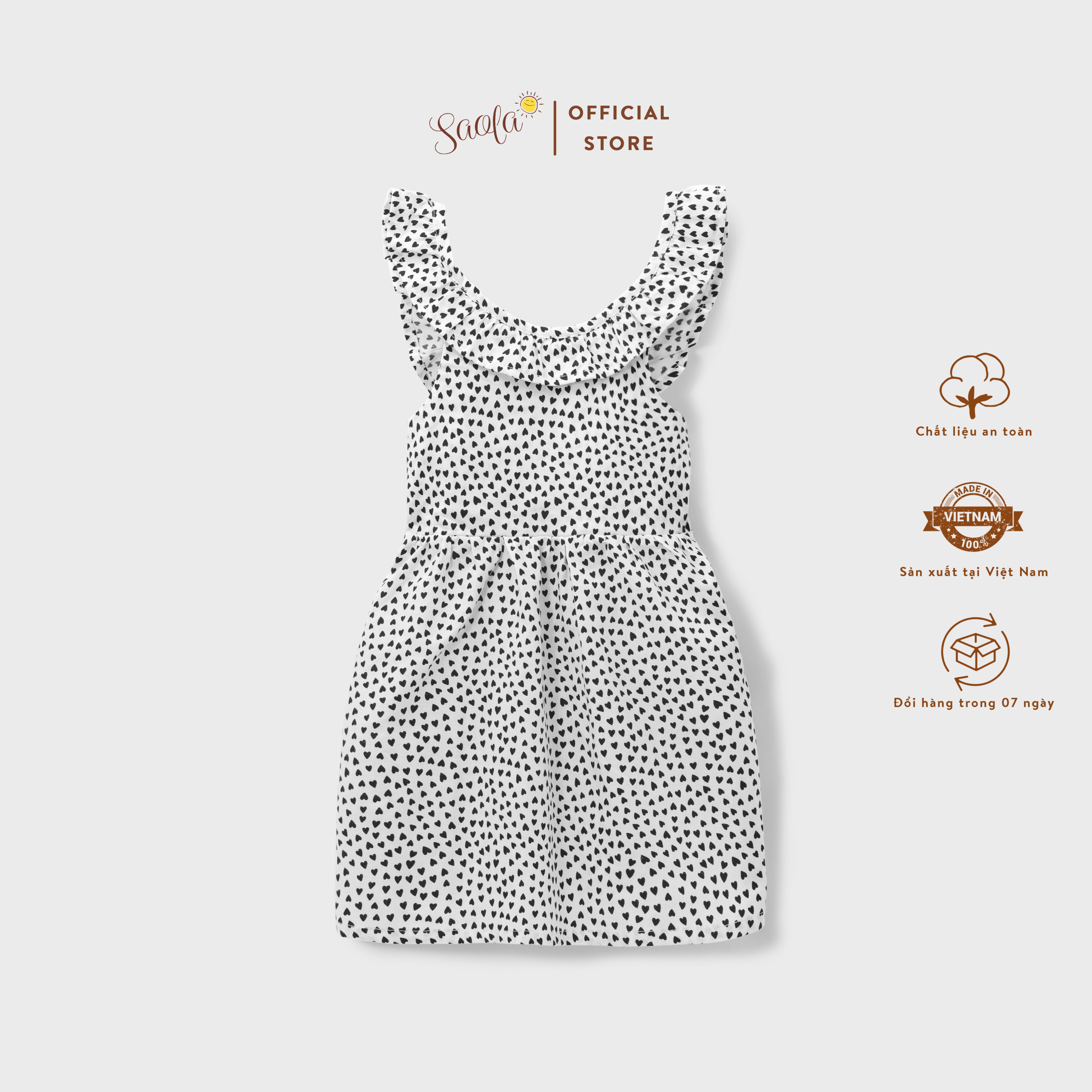 Cotton cute dress for baby girl - hebe dress - drc017 - saola kids clothing