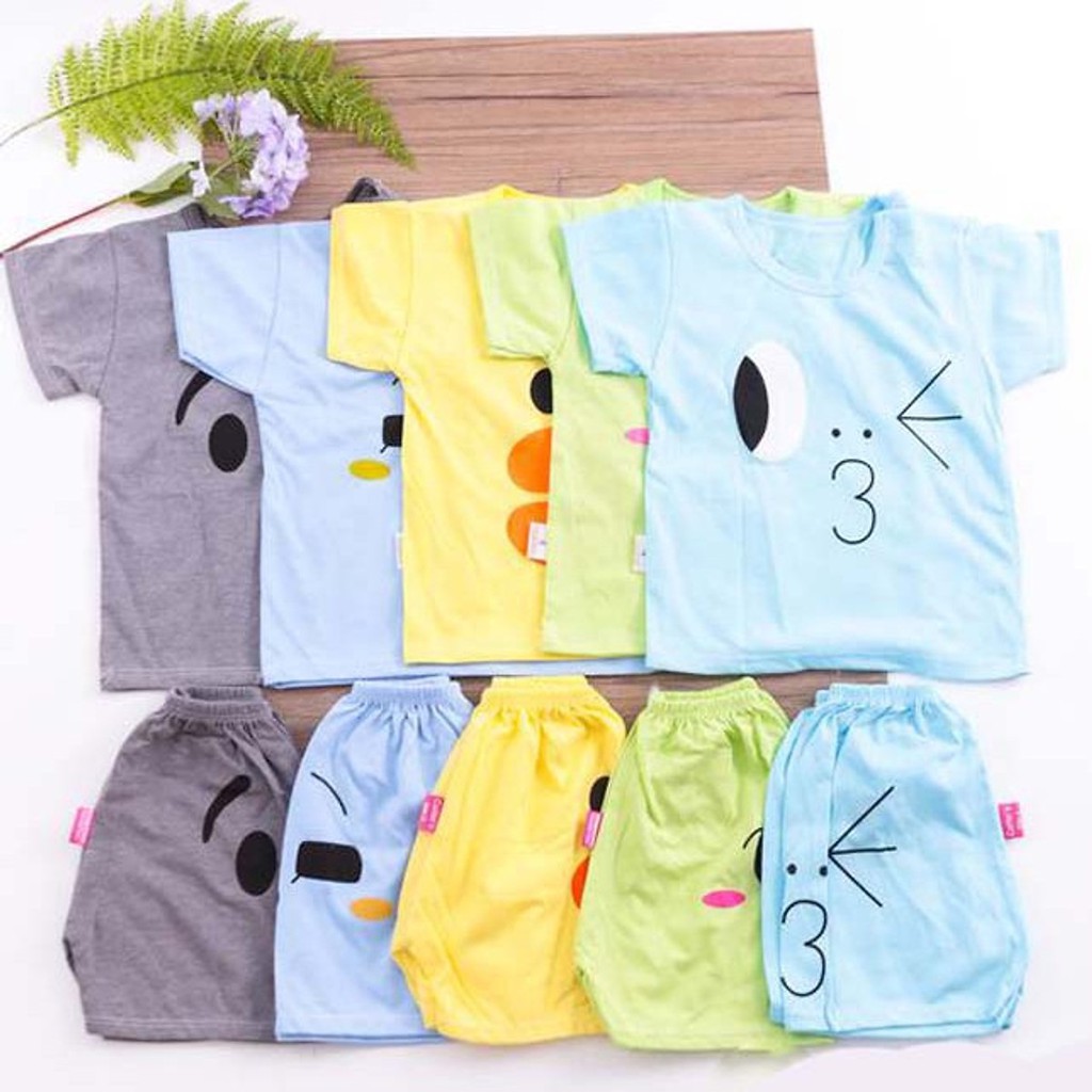 Combo 05 bộ quần áo cộc tay cho bé yêu