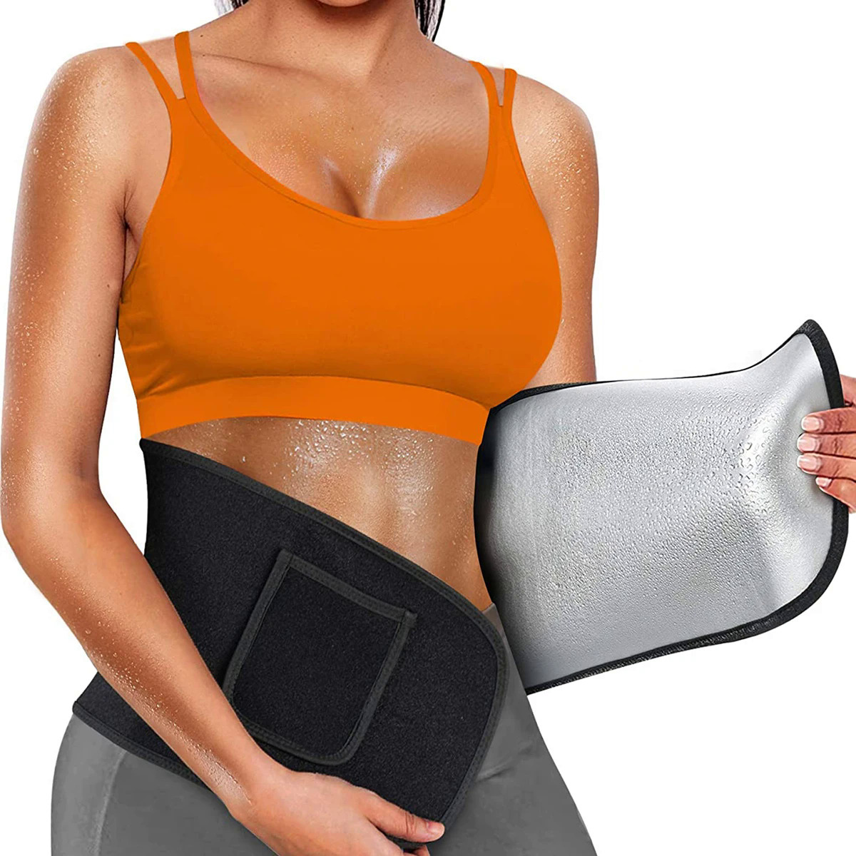 Eo huấn luyện viên vành đai cho phụ nữ eo tông đơ tắm hơi mồ hôi eo Cincher Body Shaper Workout thể thao tráng bạc