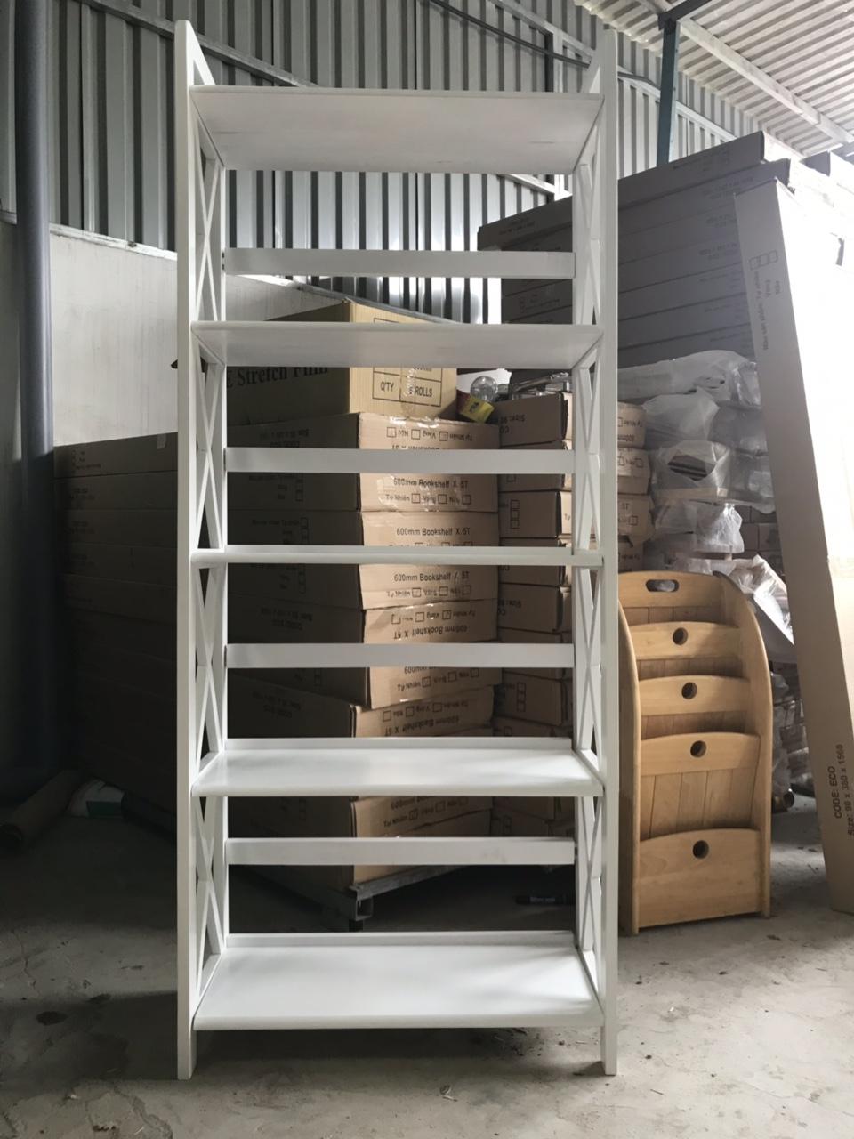 [HCM]Kệ sách 5 tầng 65cm màu trắng