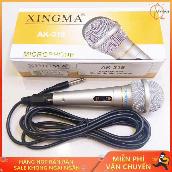 Mic hát karaoke, Micro có dây, Micro Karaoke XINGMA AK-319 cao cấp thế hệ mới chống hú, chống rè, lọc âm cực tốt, dây dài 3m. Bảo hành uy tín