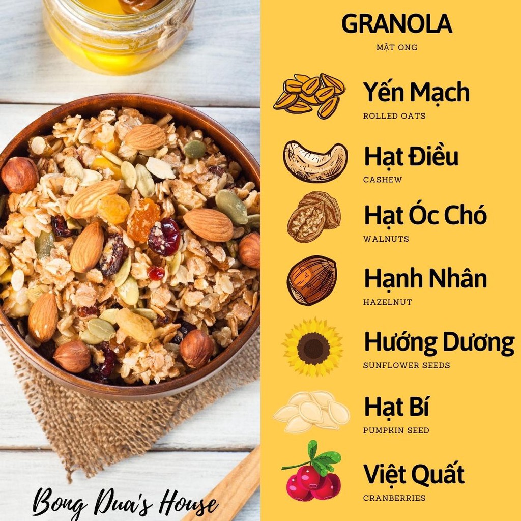 Granola Siêu Hạt Trai Đẹp 500G