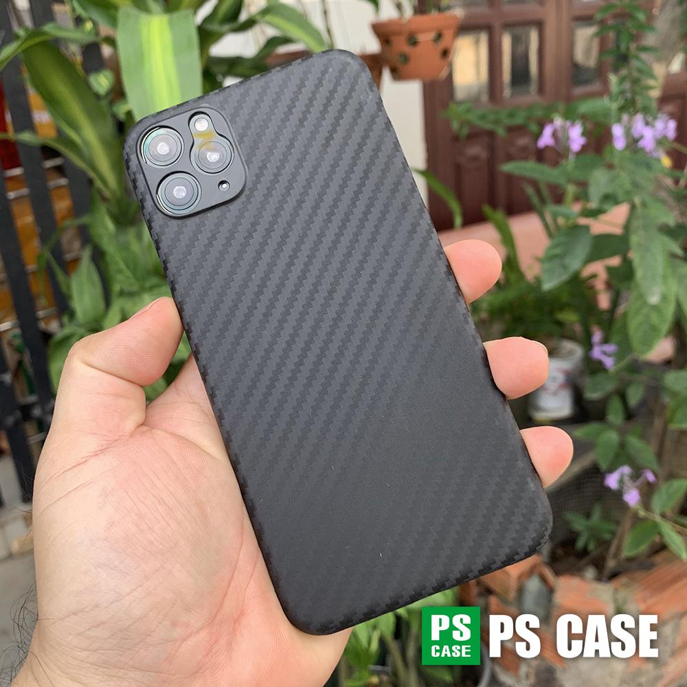 Ốp lưng siêu mỏng, vân carbon dành cho iPhone 11 Pro - Màu đen - PS Case Phân Phối