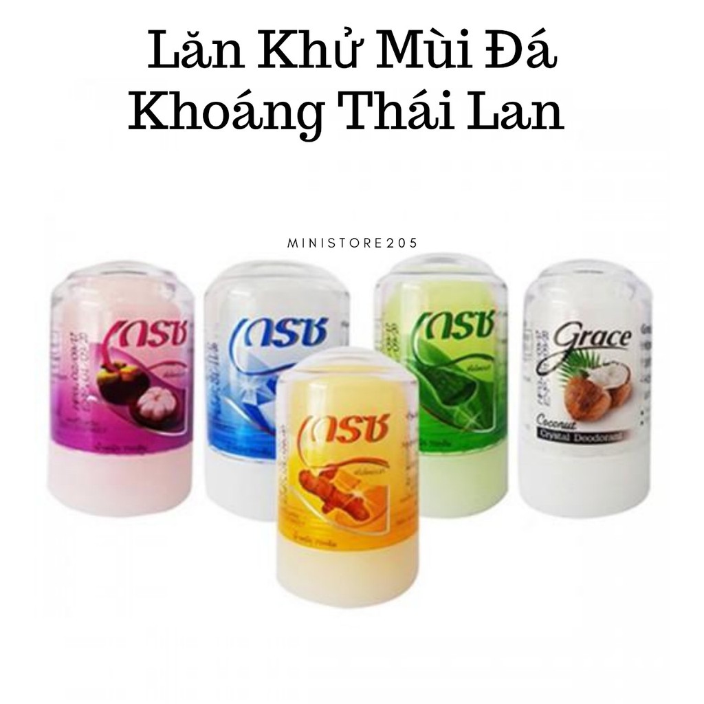 LĂN KHỬ MÙI ĐÁ KHOÁNG THÁI LAN Lăn Khử Mùi Đá Khoáng với Khoáng chất của đá thiên nhiên và dưỡng chất từ Aloe Vera