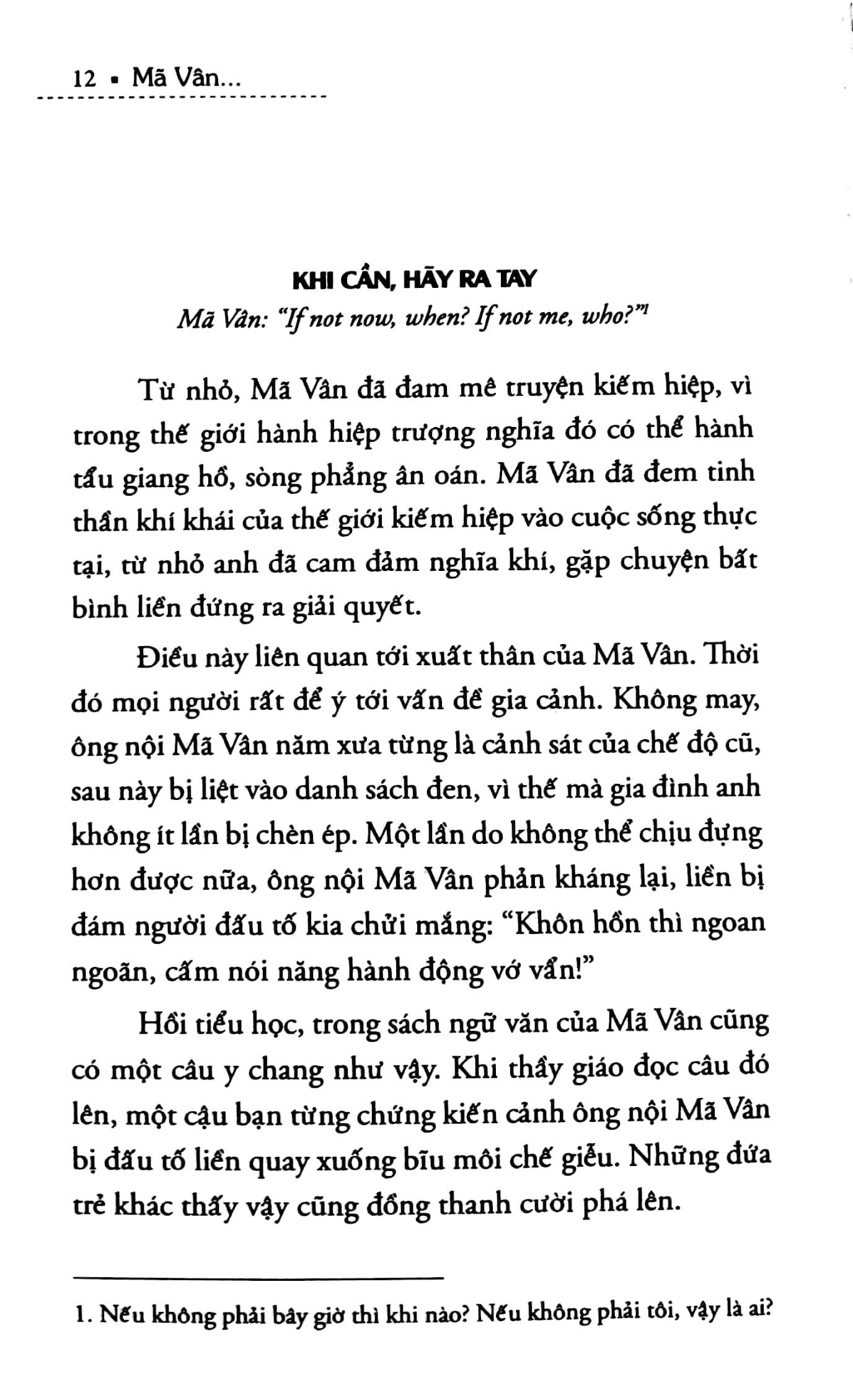 Mã Vân- Triết lý sống của tôi
