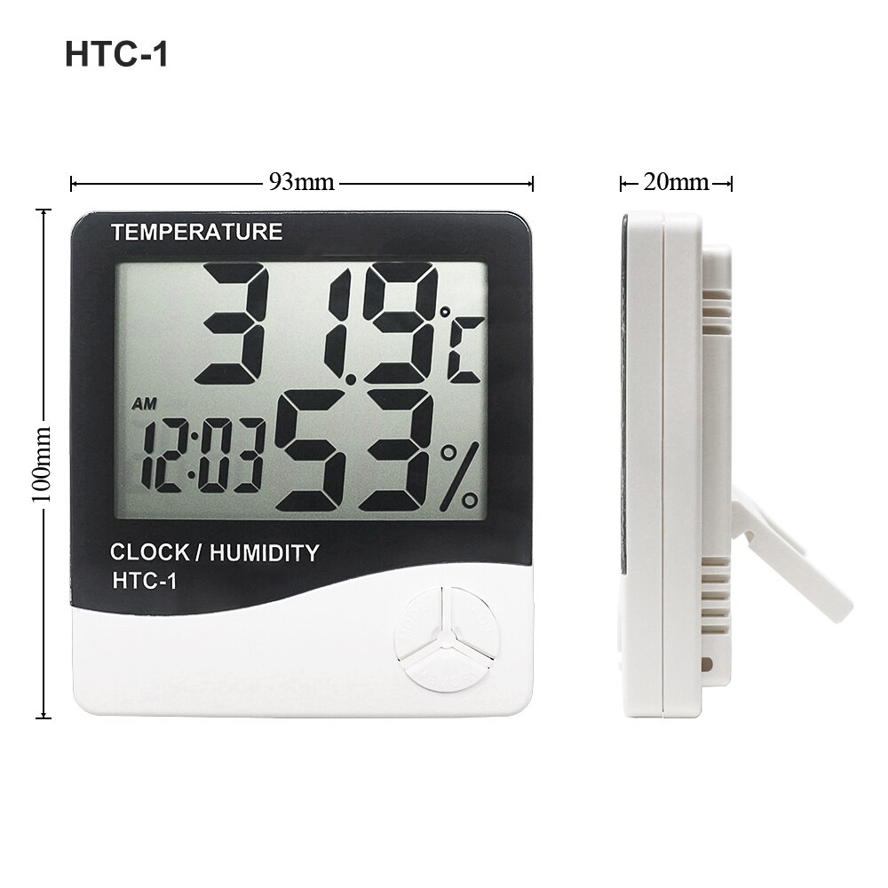 Máy Đo Nhiệt Độ Độ Ẩm Không Khí Trong Phòng HTC-1 Tích Hợp Đồng Hồ - Màn Hình LCD Lớn Dễ Quan Sát, Giảm Giá Lớn