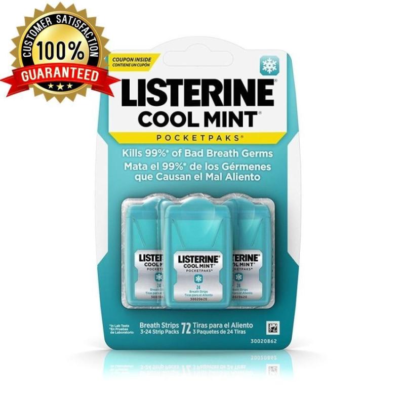 Miếng Ngậm Thơm Miệng Listerine Pocket Paks (3x24 strip paks) - Cool Mint
