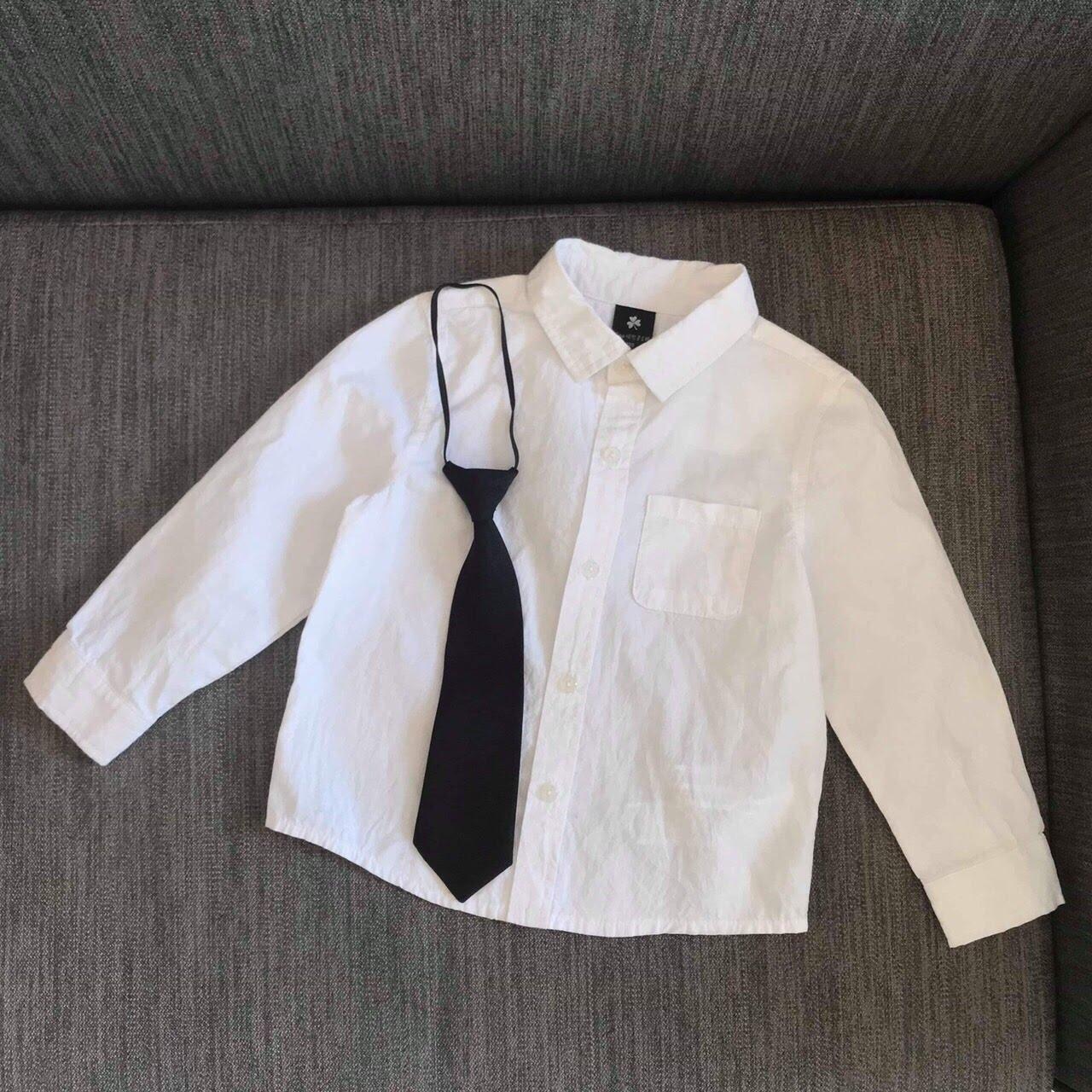 White shirt with necktie black for boys