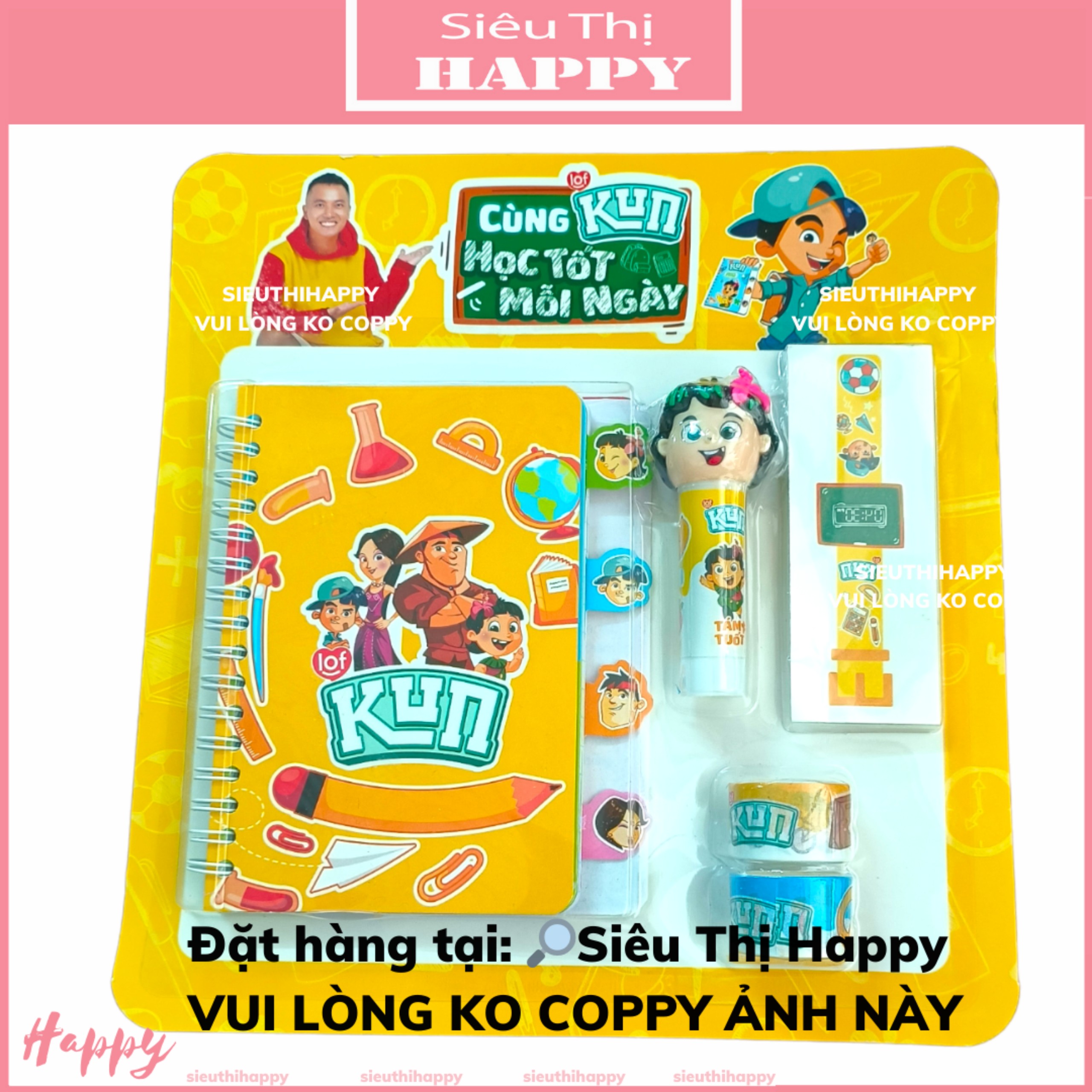 Bộ dụng cụ sổ tay học tập siêu Kun 6 món
