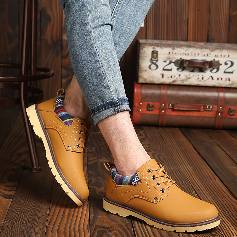 [HCM]Giày Boots Gót Thổ Cẩm Màu Nâu