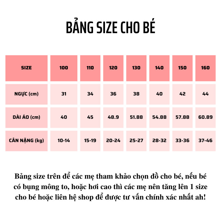 Áo thun áo phông cho bé từ 10kg đến size đại