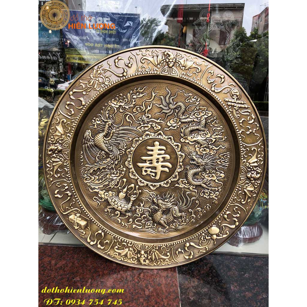 52cm Copper feng shui landscape hanging ring is about 1kg