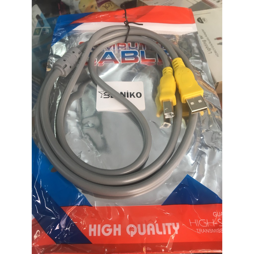 Cáp Usb Máy In Dài 1.5M Seniko - Có Cục Chống Nhiễu