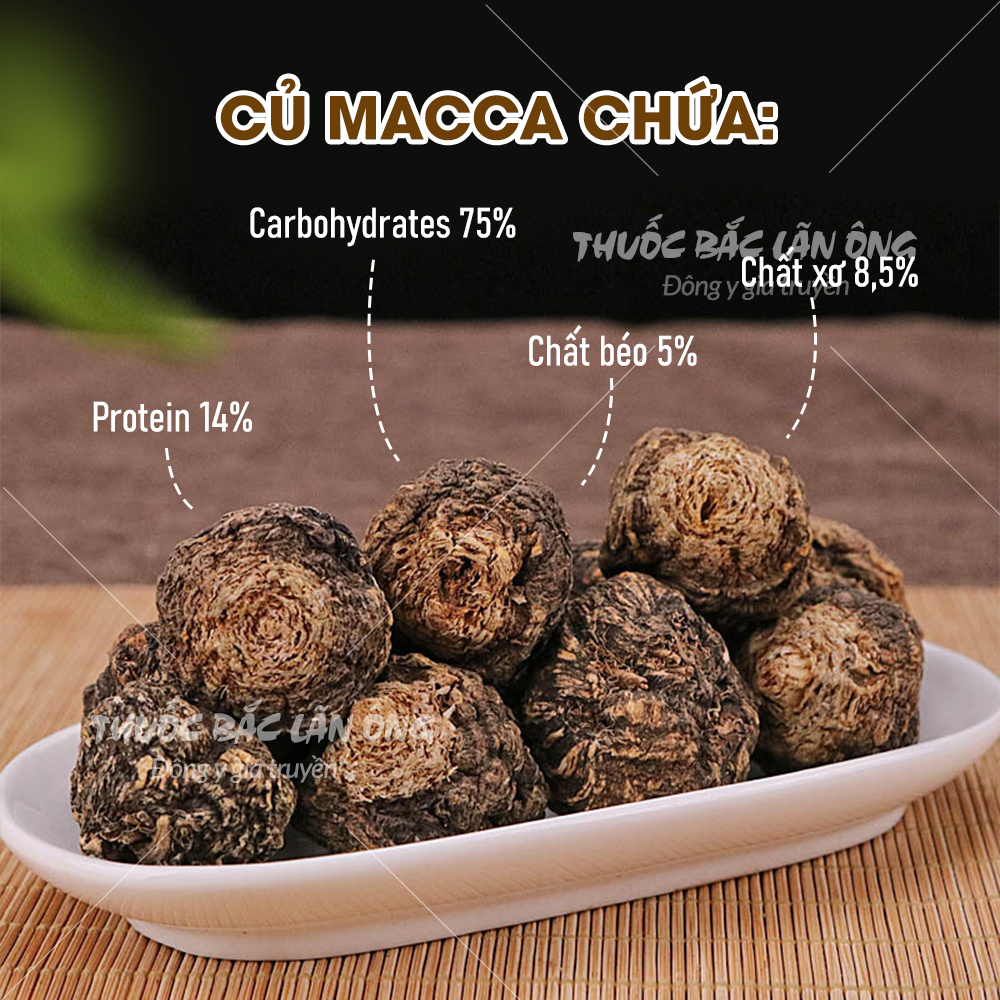 Sâm maca đen 100g (củ maca khô) – Lãn ông