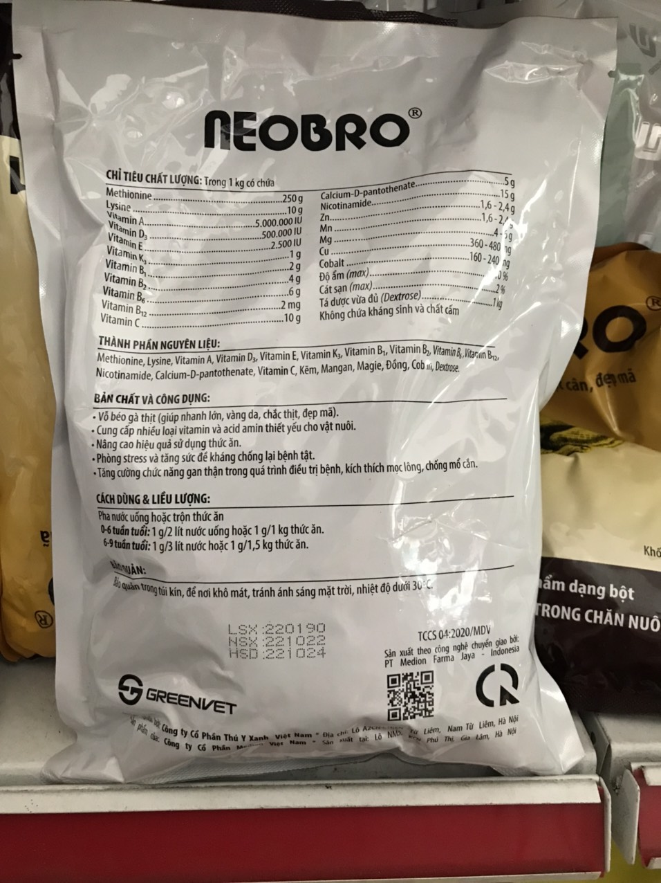 [Thú y] Neobro 1kg Siêu vỗ béo gà, vịt