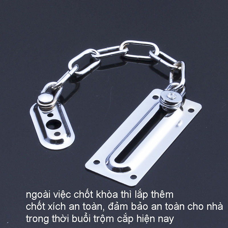 Chốt xích cửa an toàn, thép không rỉ sét