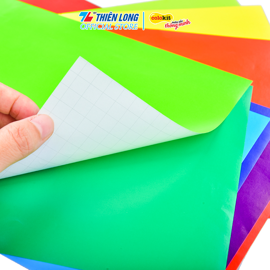 Combo 5 Xấp Giấy thủ công Thiên Long Colokit GTC-C003 (1 Xấp gồm 12 tờ - 12 màu)