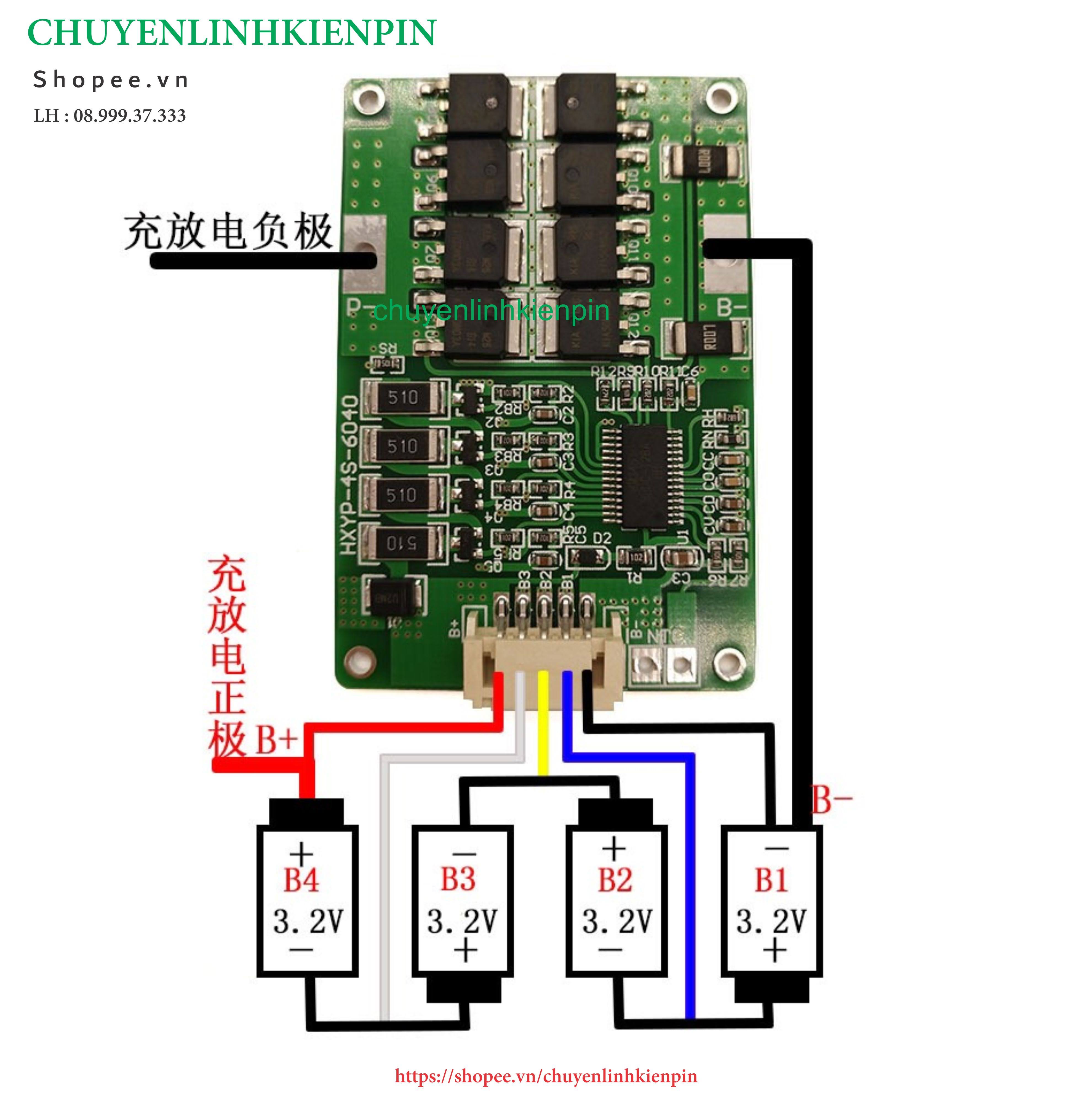 Mạch bảo vệ pin LifePO4 4S 20A ( BL64  60 )