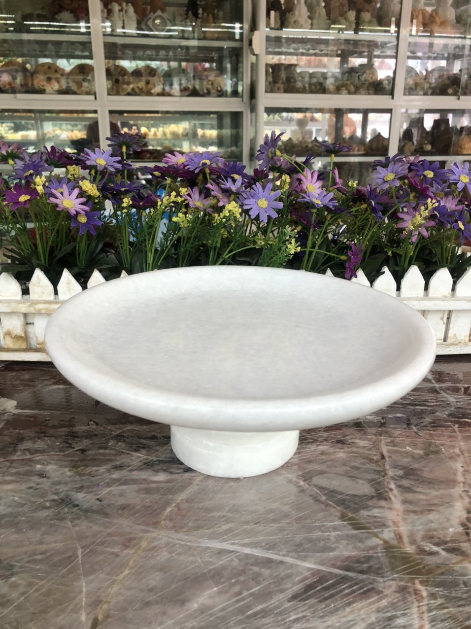 Bộ đồ thờ cúng đá cẩm thạch trắng