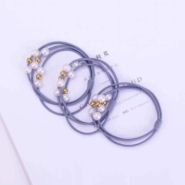 Dây buộc tóc hạt ngọc phong cách Hàn Quốc