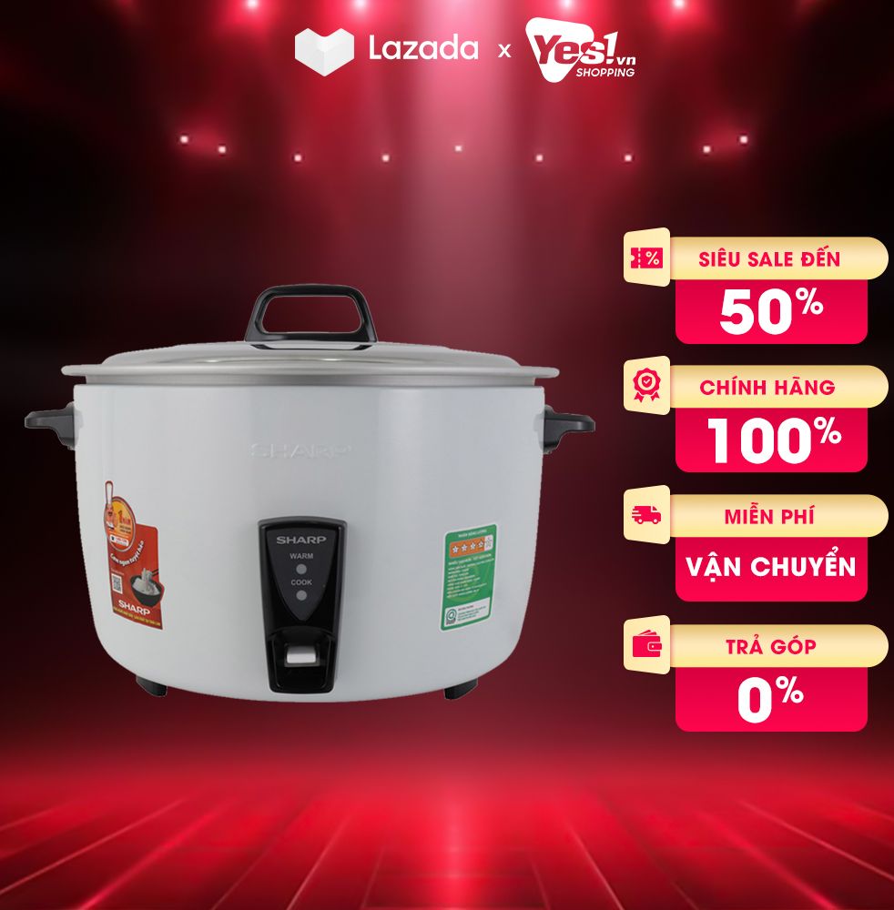 Nồi cơm điện sharp 5 lít ksh-d55v - bảo hành chính hãng - voucher 10% lên đến 800k