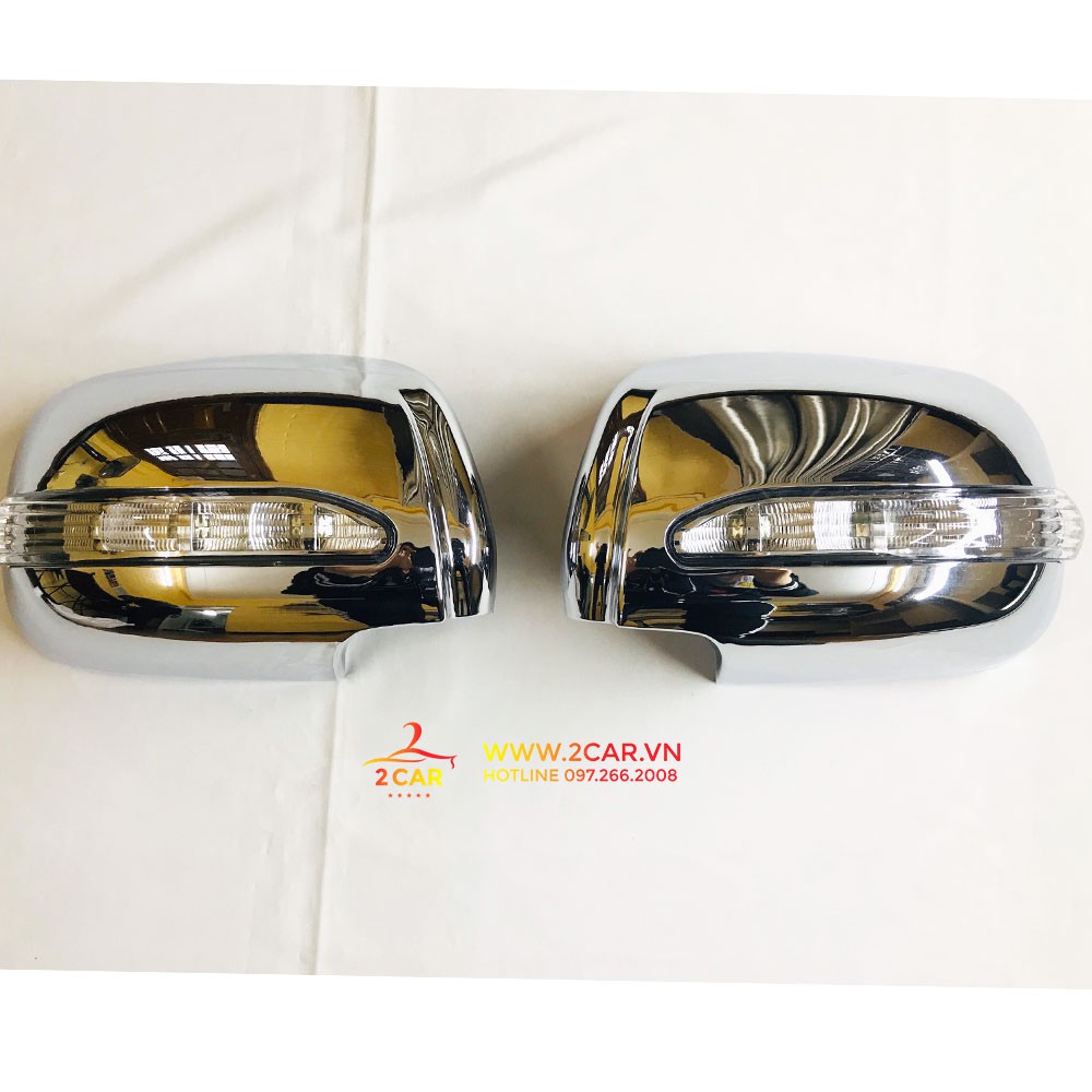 Ốp gương chiếu hậu xe fortuner 2006- 2007 2008 2009 2010 2011 2012 2013 2014 2015 loại có đèn xi nhan - giá 1 cặp