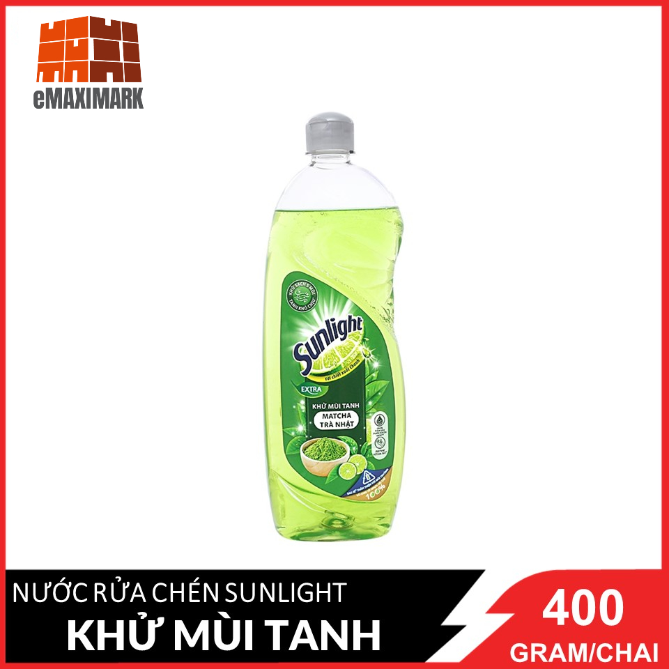 Nước rửa chén sunlight trà xanh chai 400g