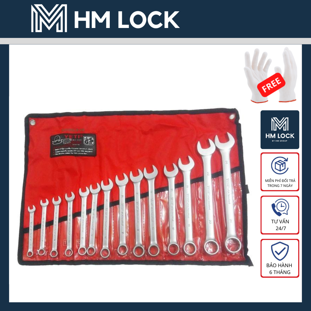 Bộ cờ lê vòng miệng 14 món - hàng cao cấp - hm lock - hm lock