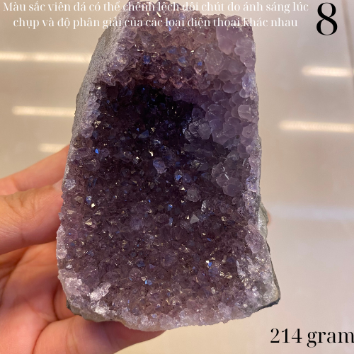 Búp tinh thể thạch anh tím Uruguay tự nhiên, đá amethyst phụ kiện decor trang trí phong thủy, năng lượng cao Mi Shungite