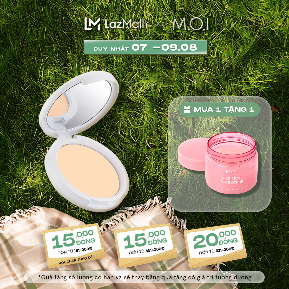 Phấn phủ MOI kiềm dầu Baby Skin Powder 10g