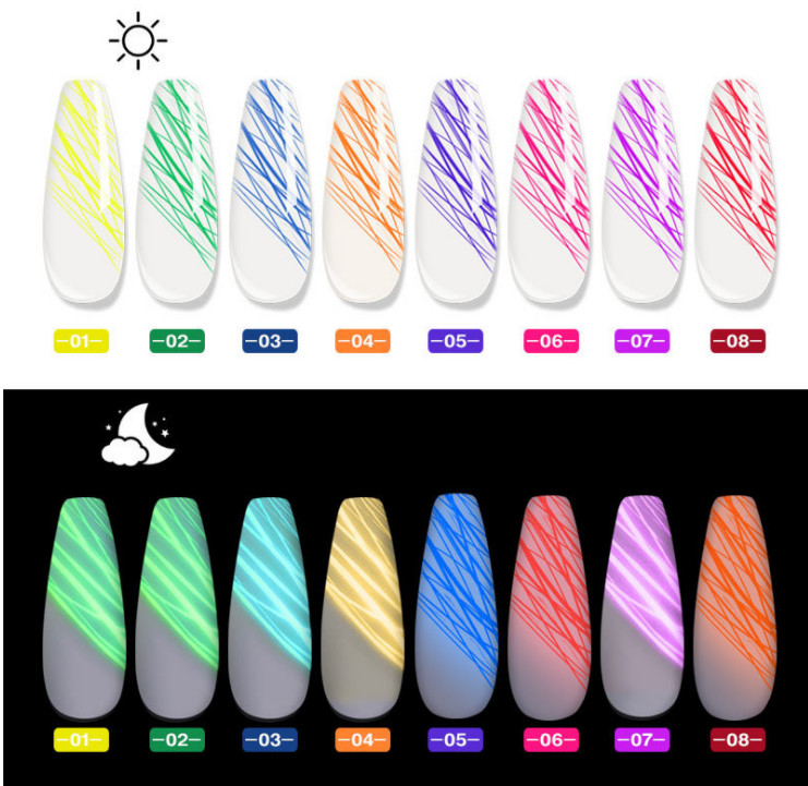 gel nhện dạ quang nail
