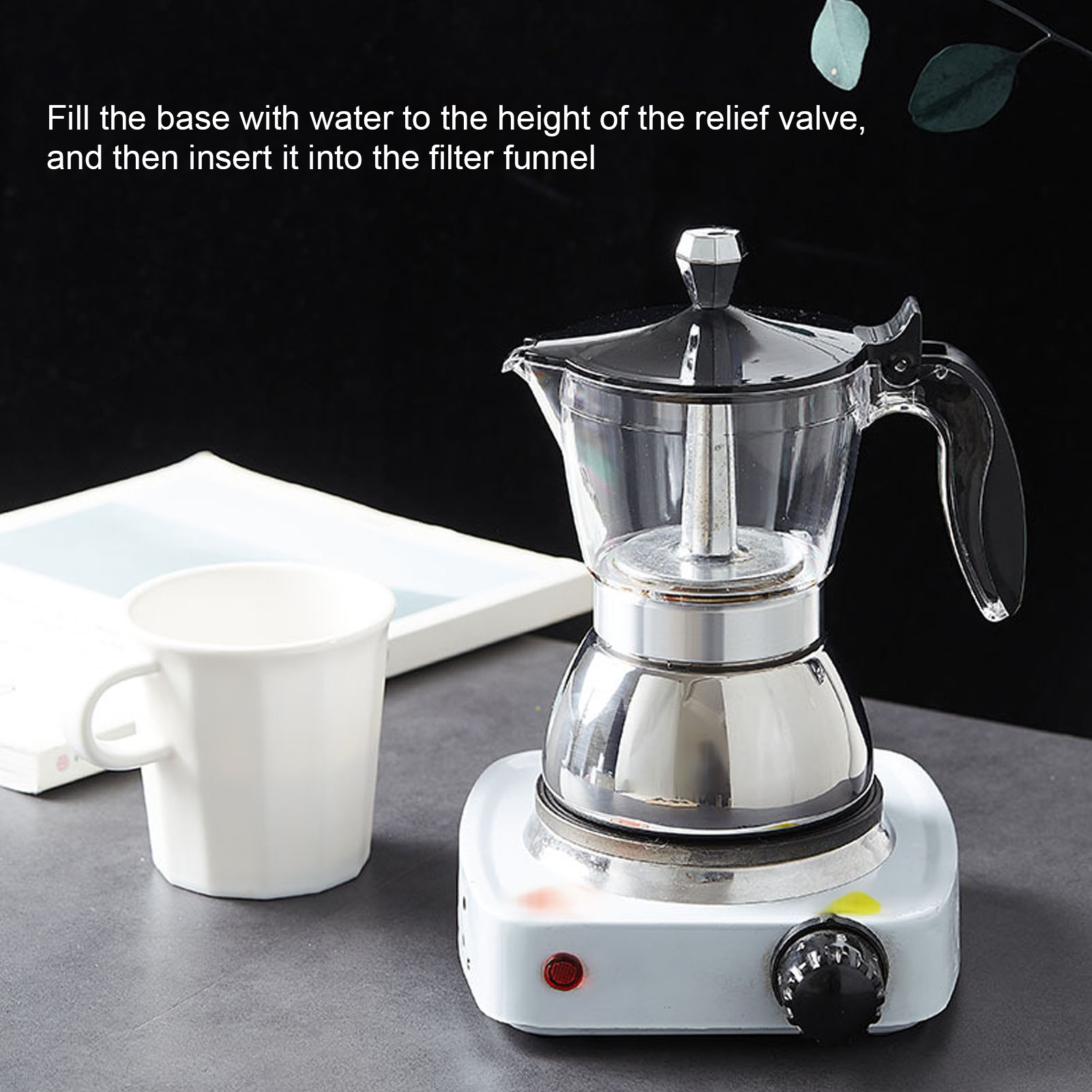 Bình pha cà phê bằng thép không gỉ Moka Pot gia dụng để pha cà phê
