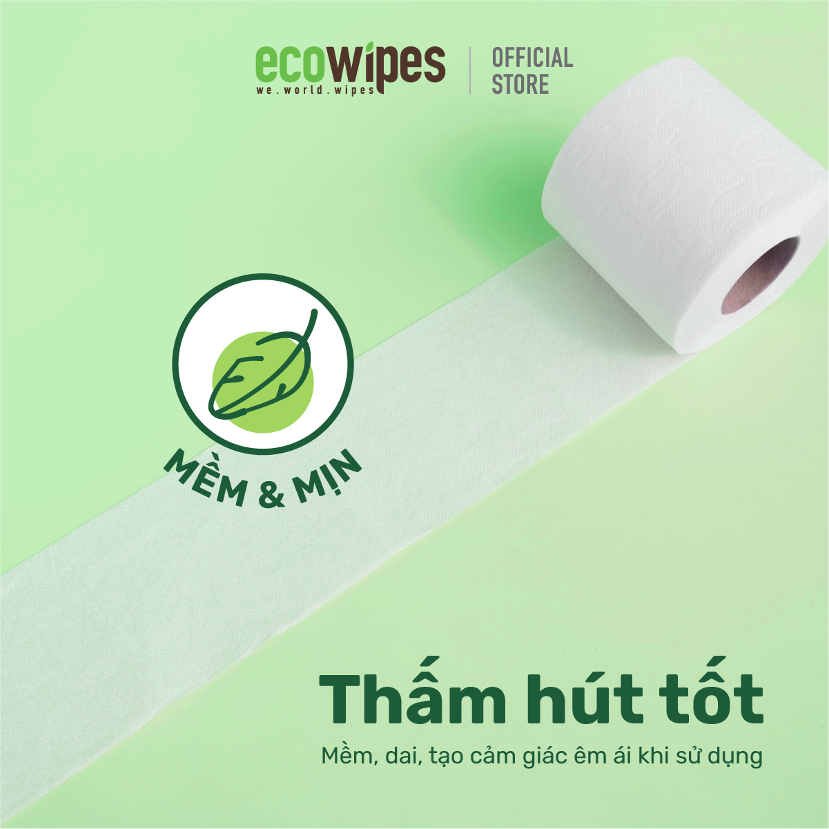 Giấy Vệ Sinh Cao Cấp 3 Lớp EcoTissue - Lốc 6 cuộn