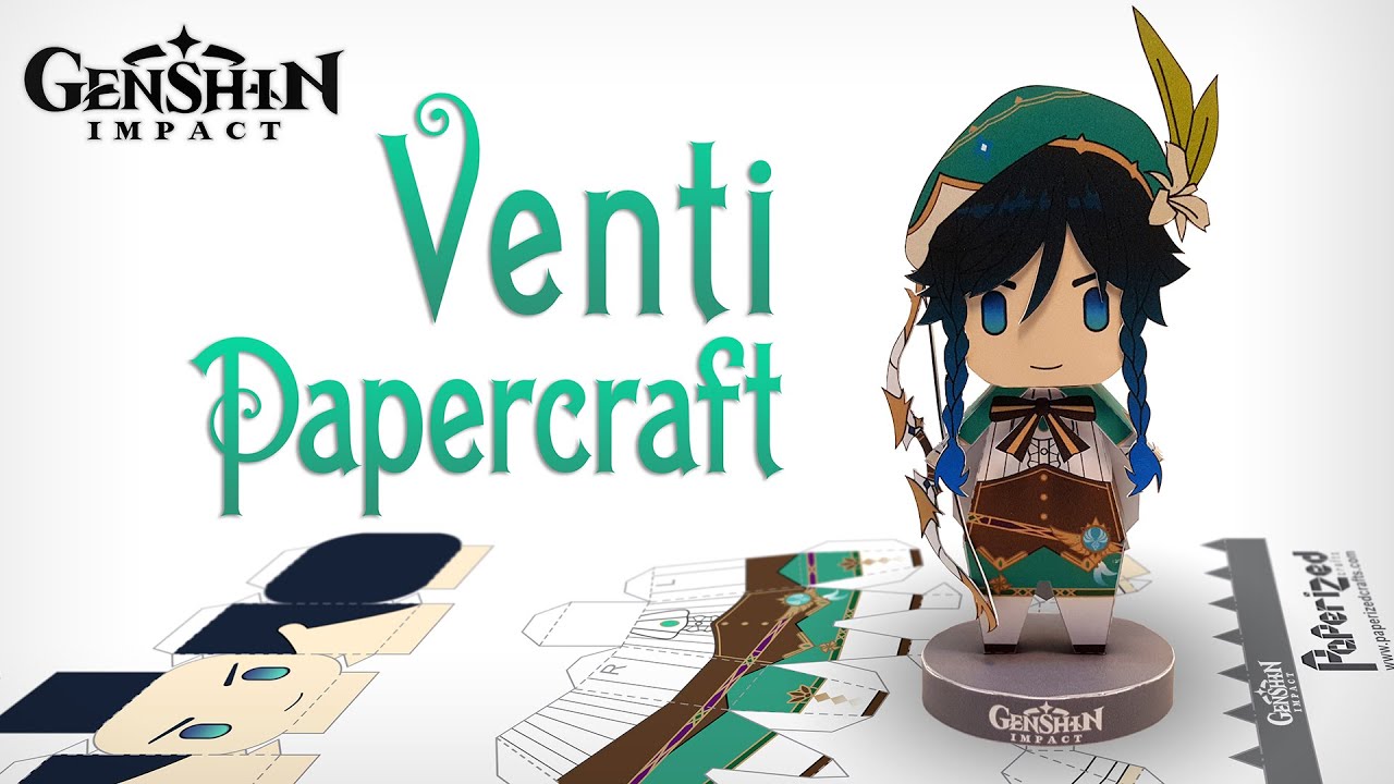 Mô Hình Giấy Venti Chibi Game Genshin Impact