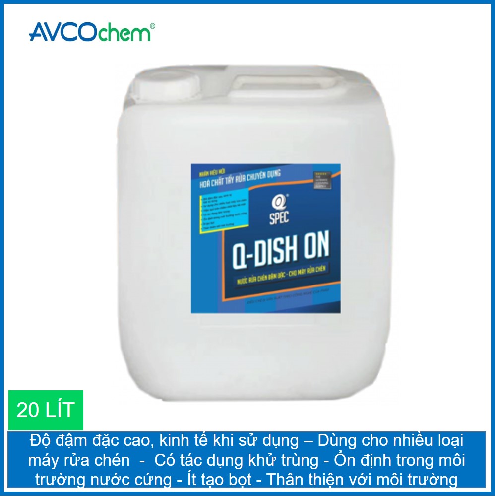 Nước Rửa Chén Dùng Cho Máy Q-DISH ON - can 20 lít - AVCOchem - Q-SPEC