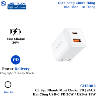 Củ Sạc Nhanh 20W Mini CH2002 JSAUX Sạc Chuẩn PD Sạc iPhone, iPad, Sansung thumbnail