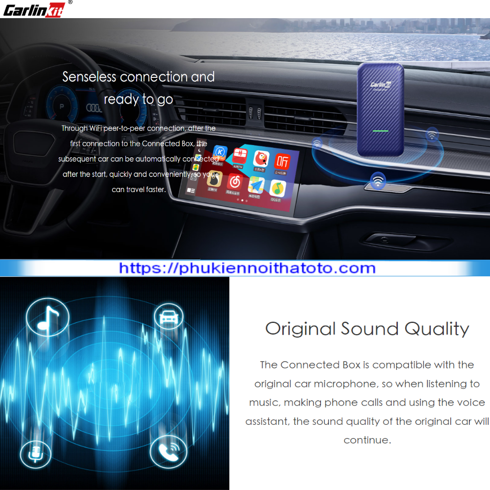 Carplay và Android Auto Không Dây CarlinKit 4.0 CP2A