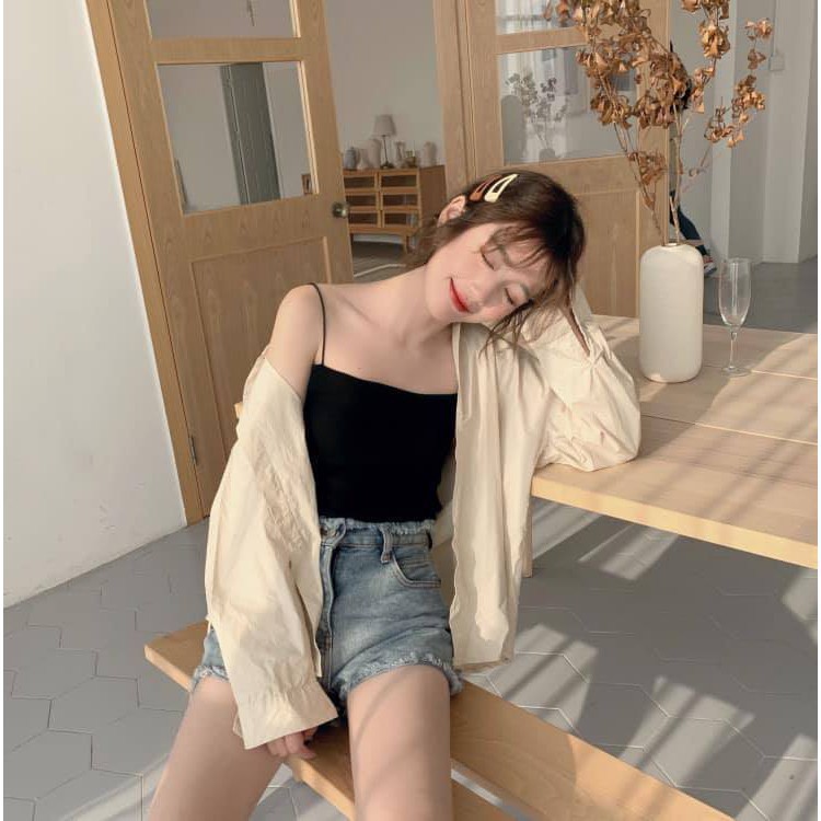 Áo 2 dây sợi bún, mềm, mát, CHẤT COTTON