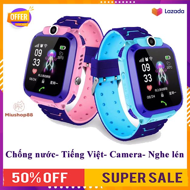 Đồng Hồ Định Vị Trẻ Em - Đồng Hồ Thông Minh giao diện tiếng việt- Chống Nước IP67 - Camera Nghe Gọi 2 Chiều, Có Chức Năng Gọi Khẩn Cấp SOS - Màu Xanh, Hồng