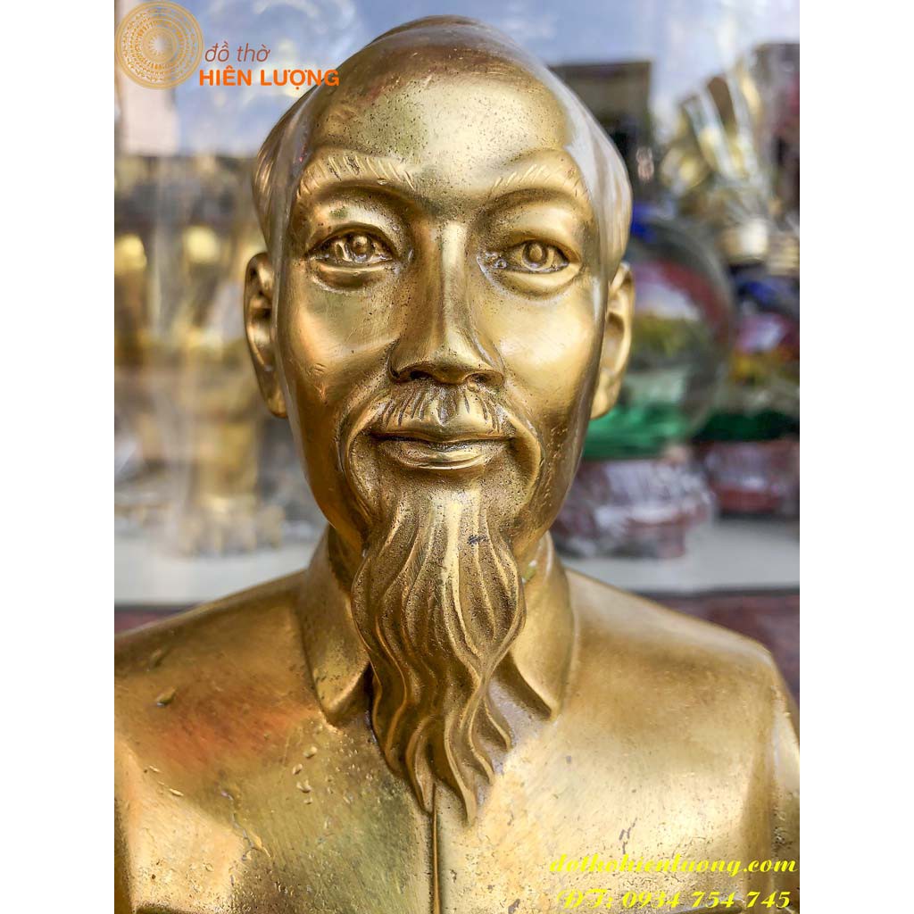 Tượng Chân Dung Bác Hồ Bằng Đồng Thau Cao 20cm