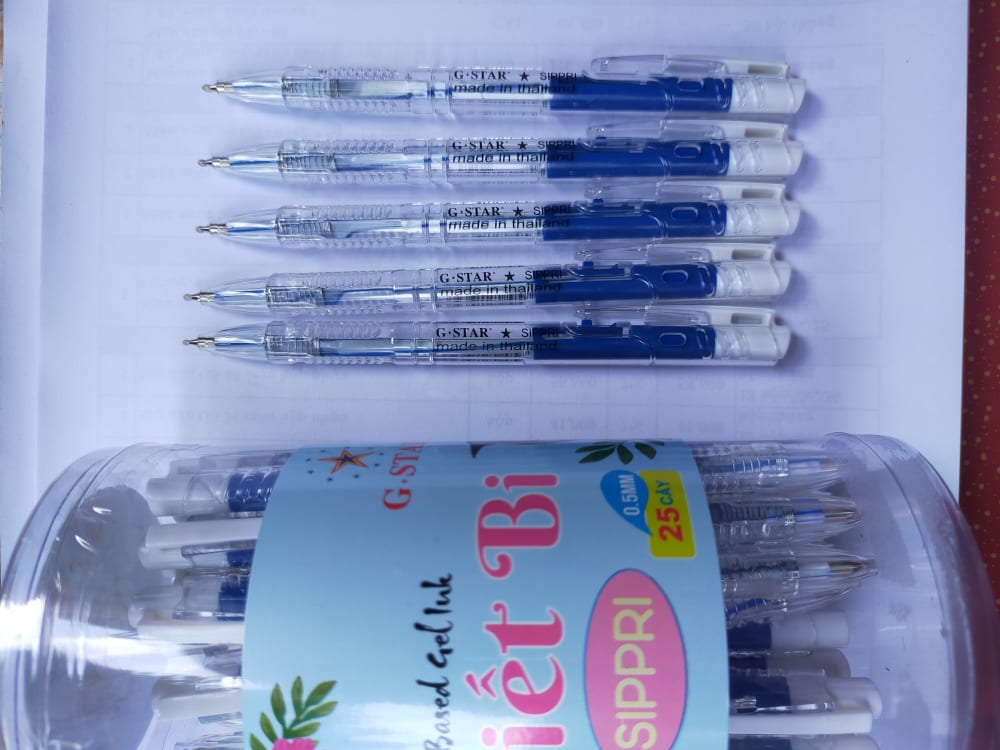 BÚT BI SIPPRI THÁI LAN XANH , ĐỎ ( COMBO 5 CÂY)