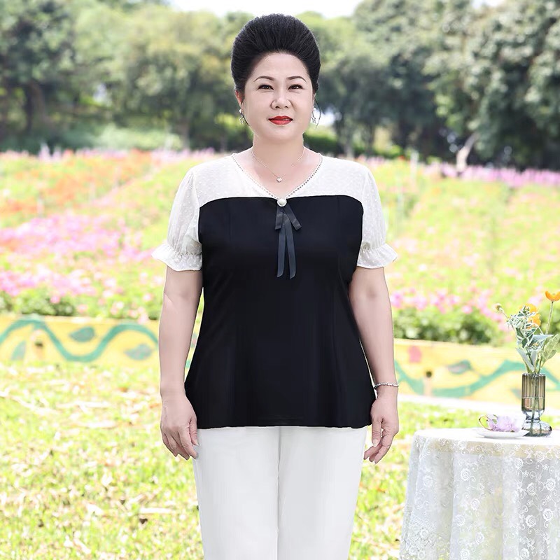 Áo kiểu trung niên phối cao cấp - G2723
