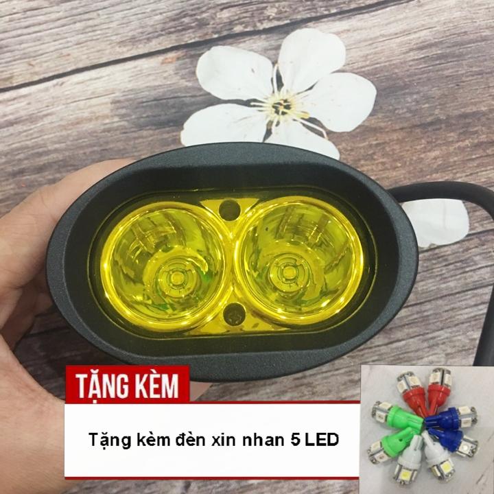 Đèn led trợ sáng l2 - ánh sáng vàng gắn các loại xe -tặng ngay bạn đôi đèn xi nhan 5 led
